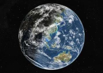 Globe Centered on Asia and Oceania